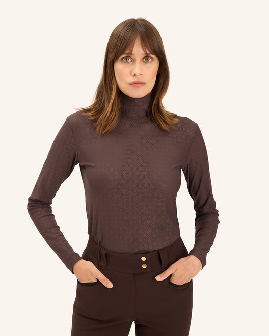 Calder - T-Shirt technique perforé d'équitation col montant