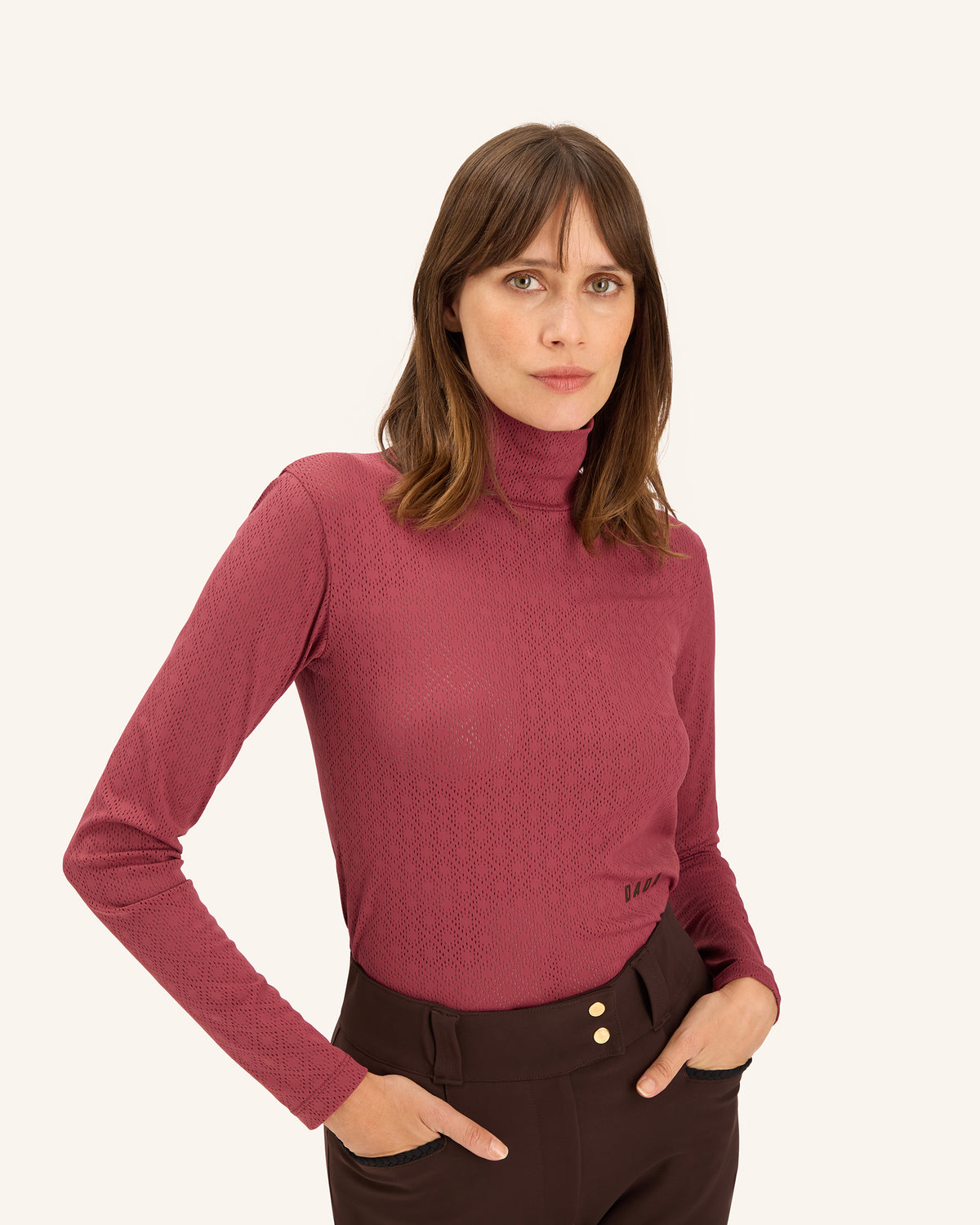 Calder - T-Shirt technique perforé d'équitation col montant
