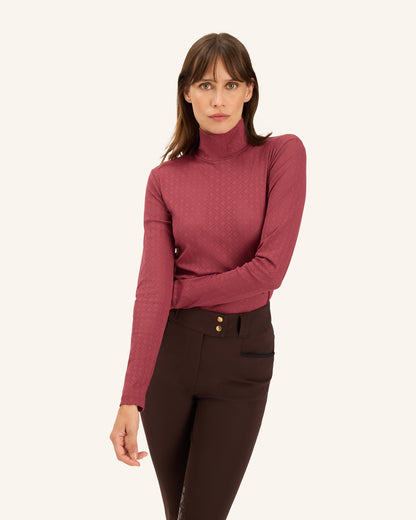 Calder - T-Shirt technique perforé d'équitation col montant
