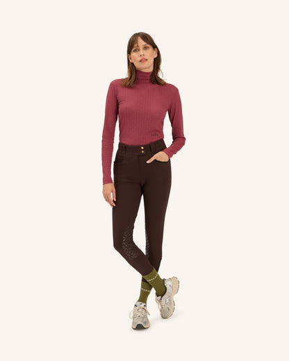 Calder - T-Shirt technique perforé d'équitation col montant