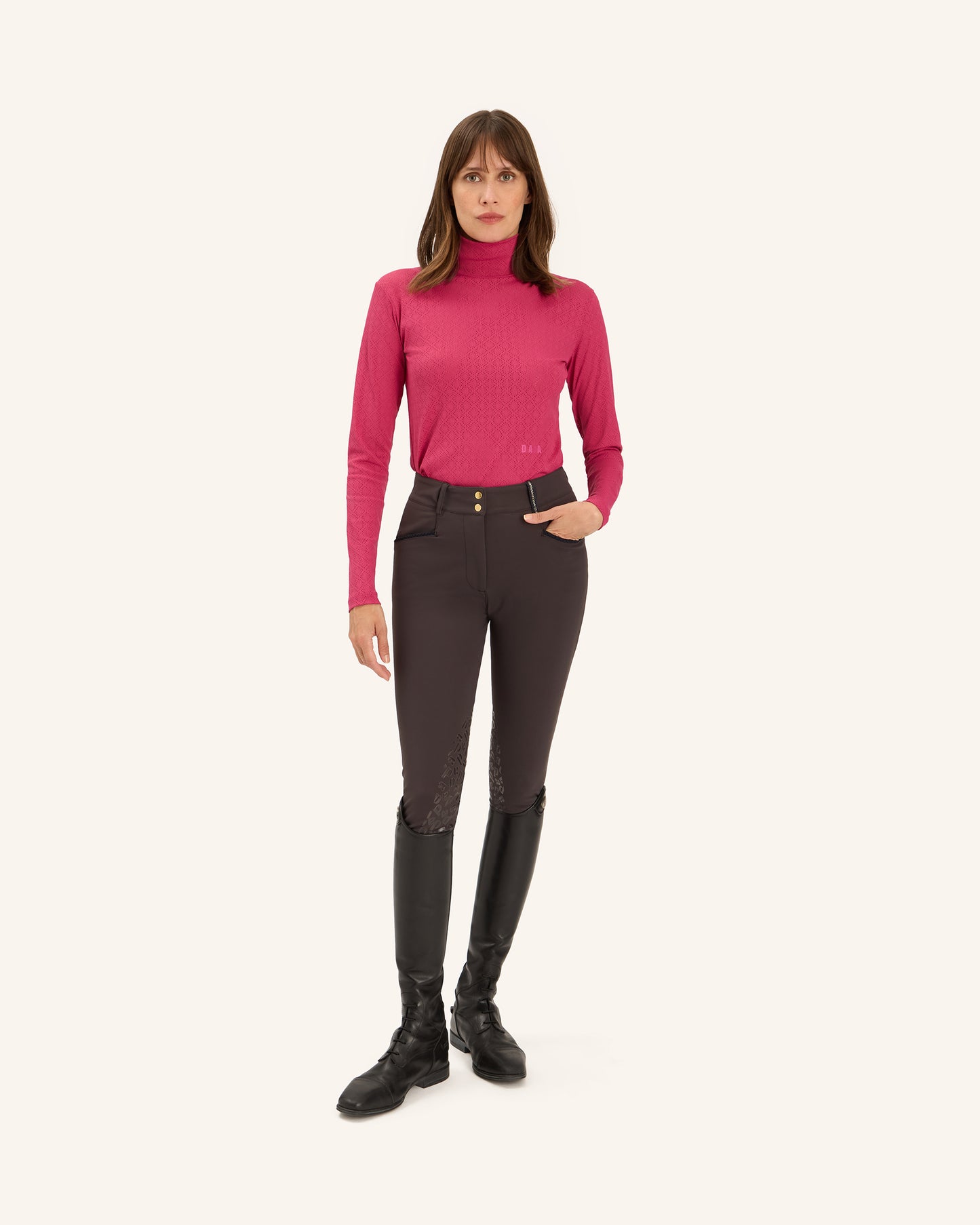 Calder - T-Shirt technique perforé d'équitation col montant