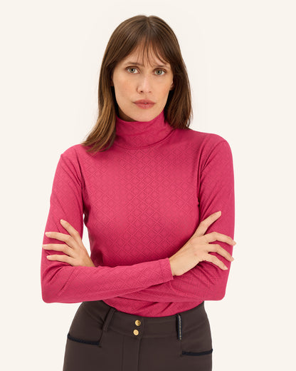 Calder - T-Shirt technique perforé d'équitation col montant