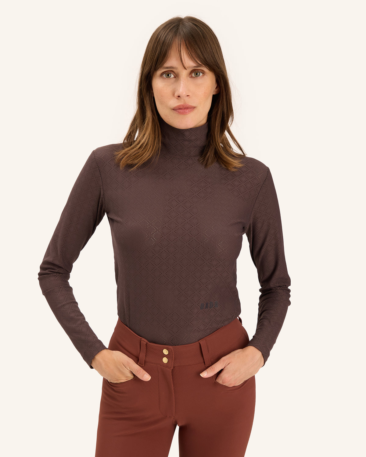Calder - T-Shirt technique perforé d'équitation col montant