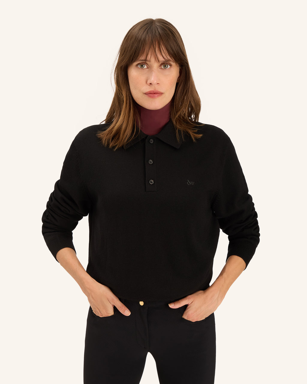 Capri - Pull polo unisexe Noir