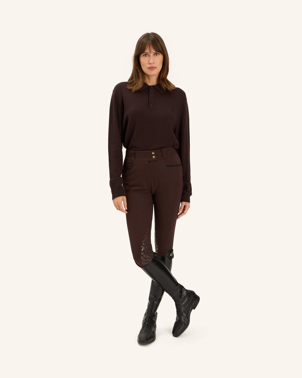 Capri - Brown Unisex Polo Sweater