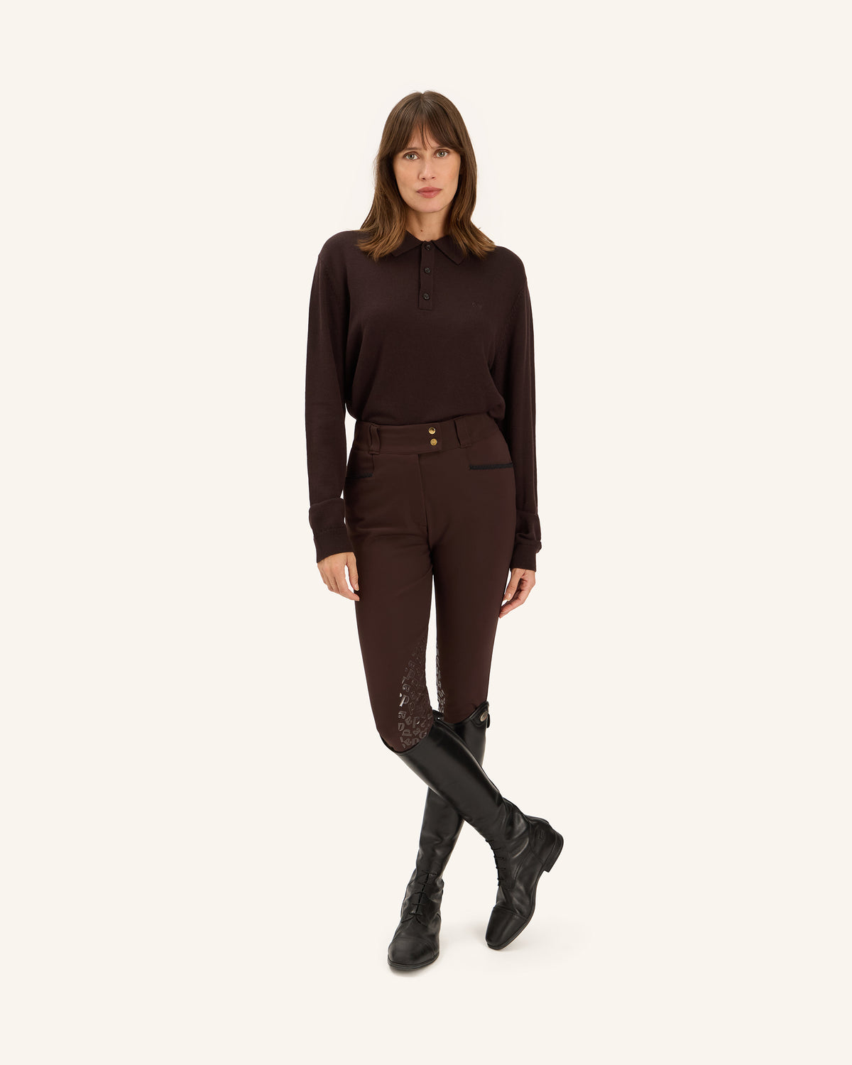 Capri - Brown Unisex Polo Sweater