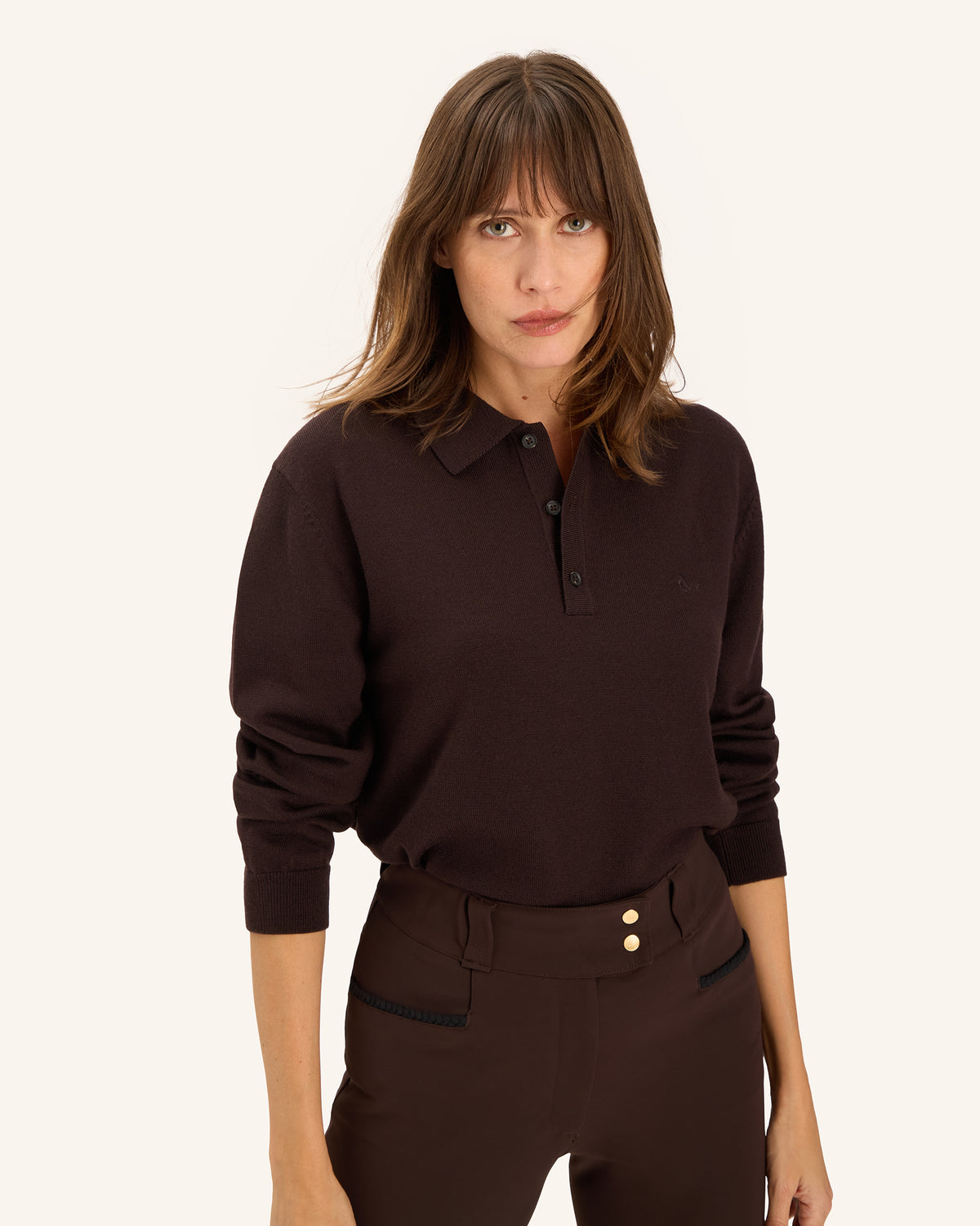 Capri - Brown Unisex Polo Sweater