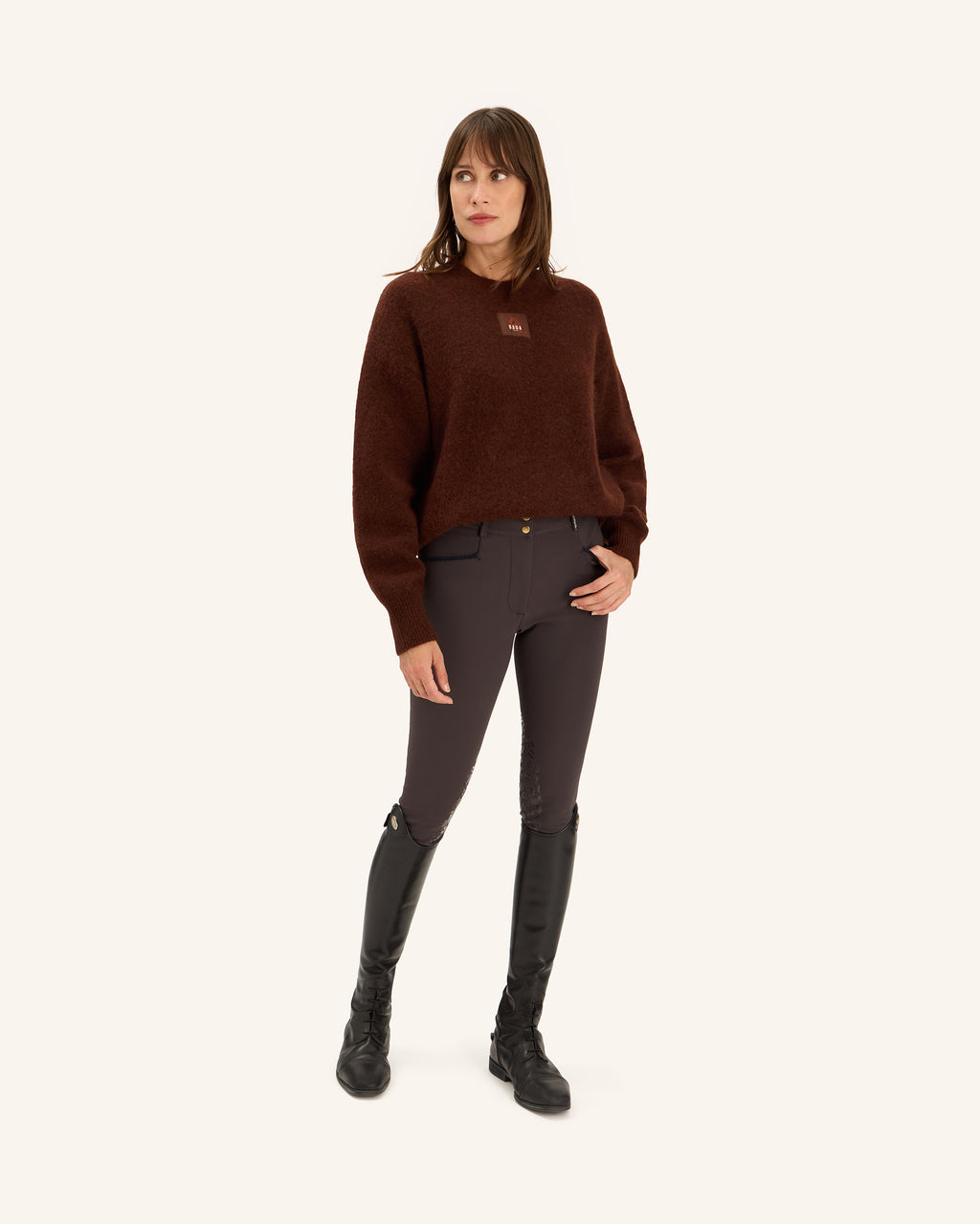 Eclipse - Pull en laine mohair Noisette