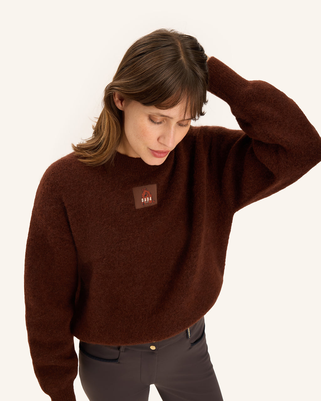 Eclipse - Pull en laine mohair Noisette