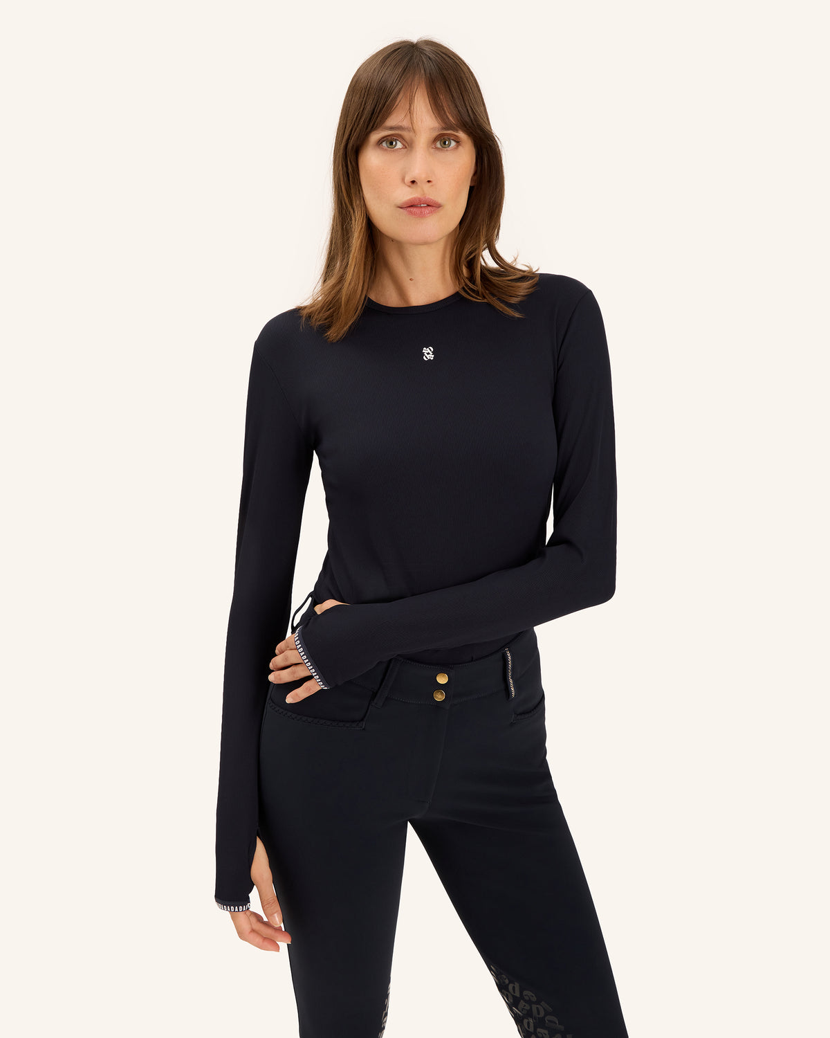 Kira - Navy Long-Sleeved Technical Riding T-Shirt