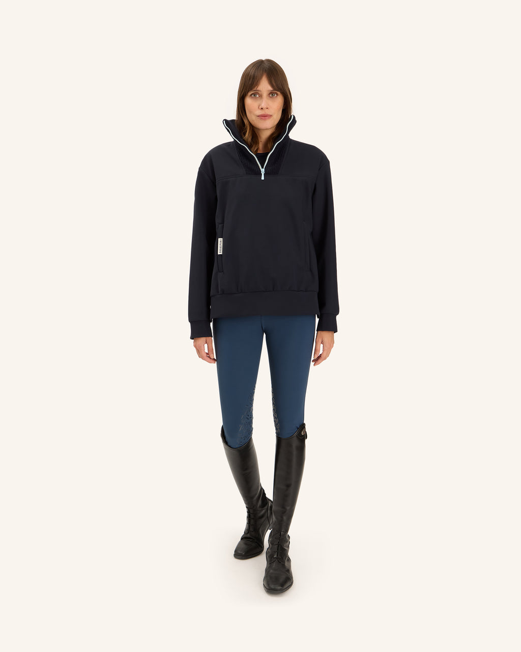 Urvoso - Navy Trucker-Style Riding Jacket
