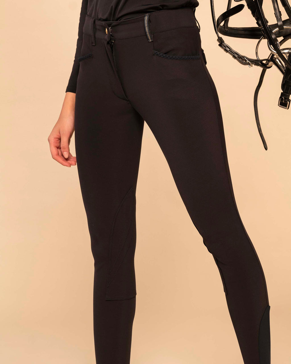 Giovani Winter - Black Fleece-Lined Riding Pants