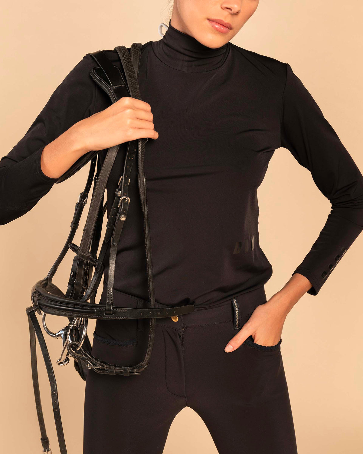 Giovani Winter - Black Fleece-Lined Riding Pants