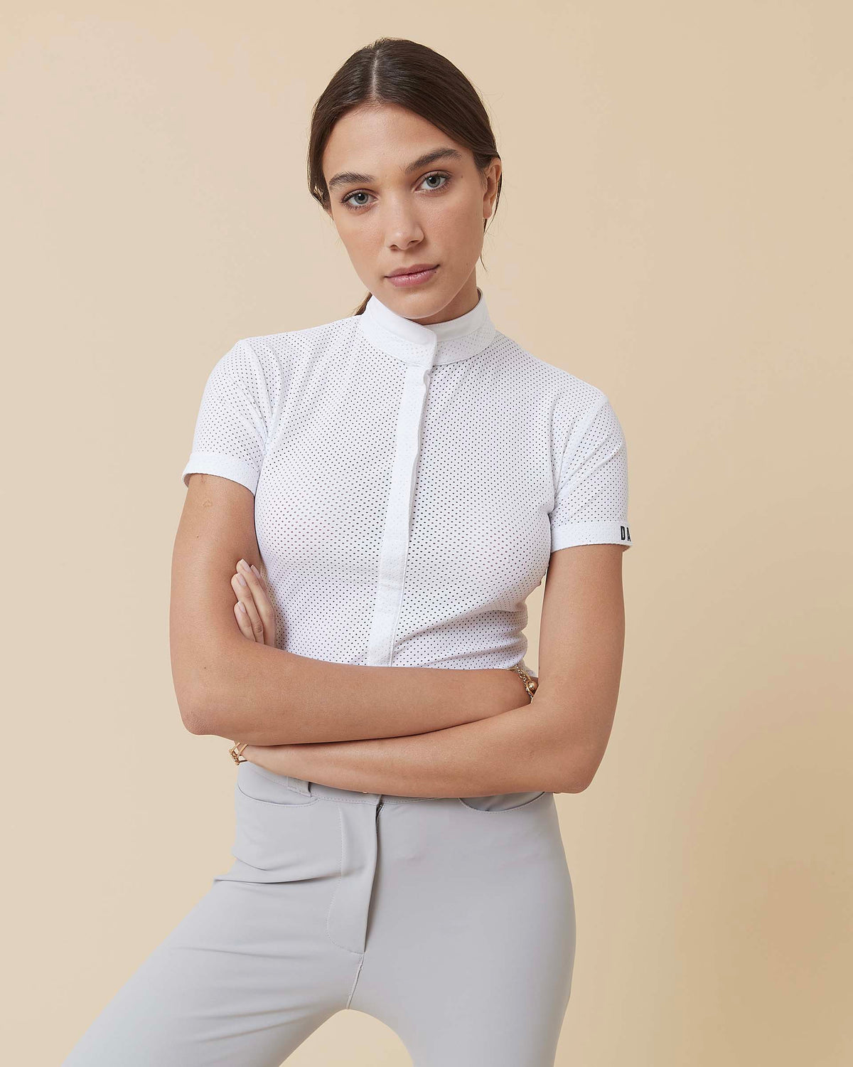 Helios - White Equestrian Competition Polo Shirt