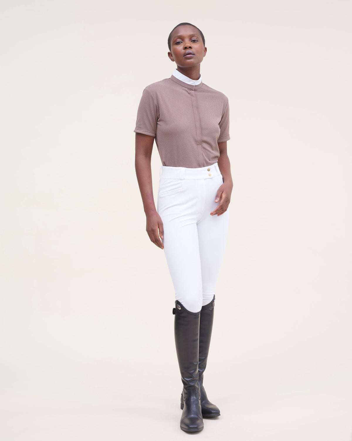 Helios - Glacé Brown Equestrian Competition Polo Shirt