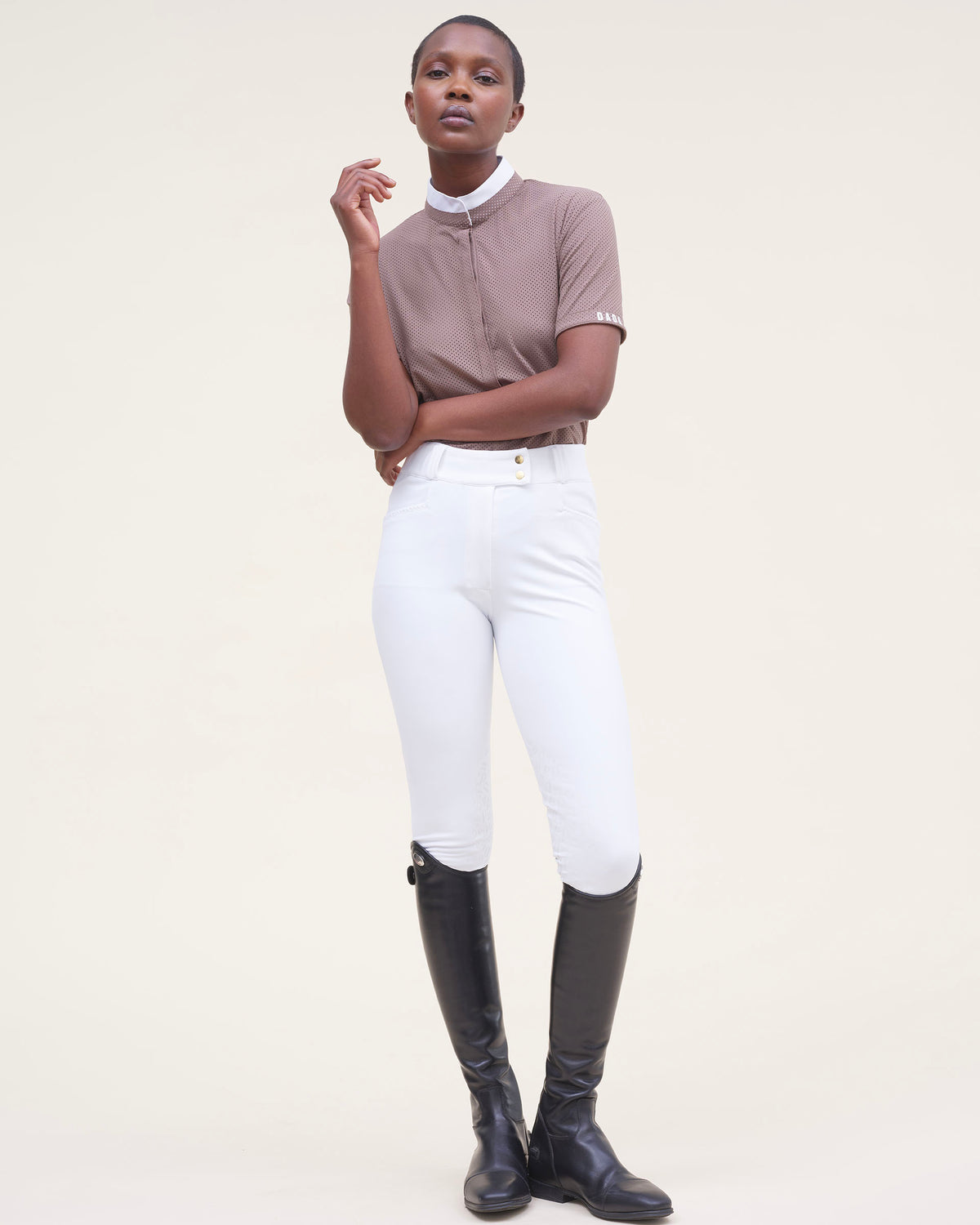 Helios - Glacé Brown Equestrian Competition Polo Shirt