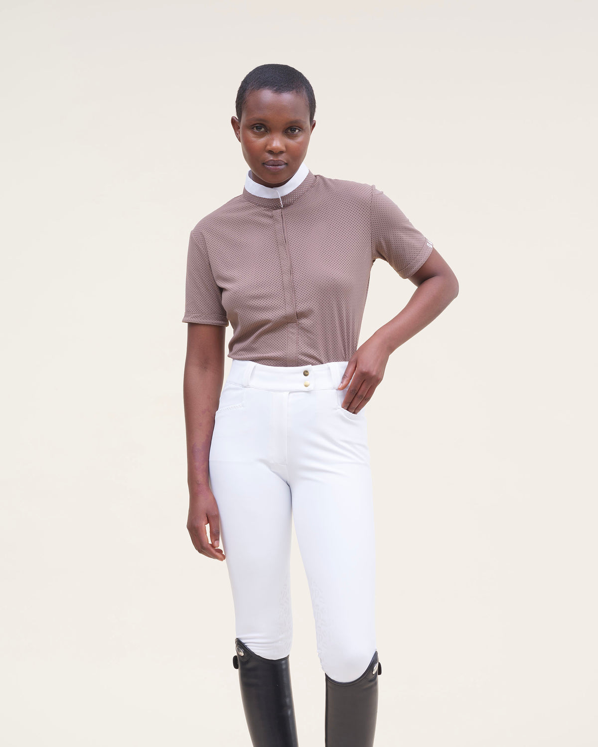 Helios - Glacé Brown Equestrian Competition Polo Shirt