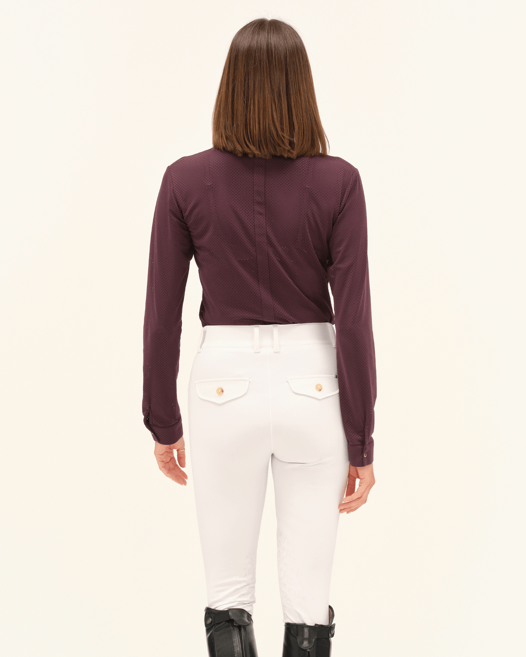 Helios ML - Polo de concours d'équitation manches longues Dark Muscat