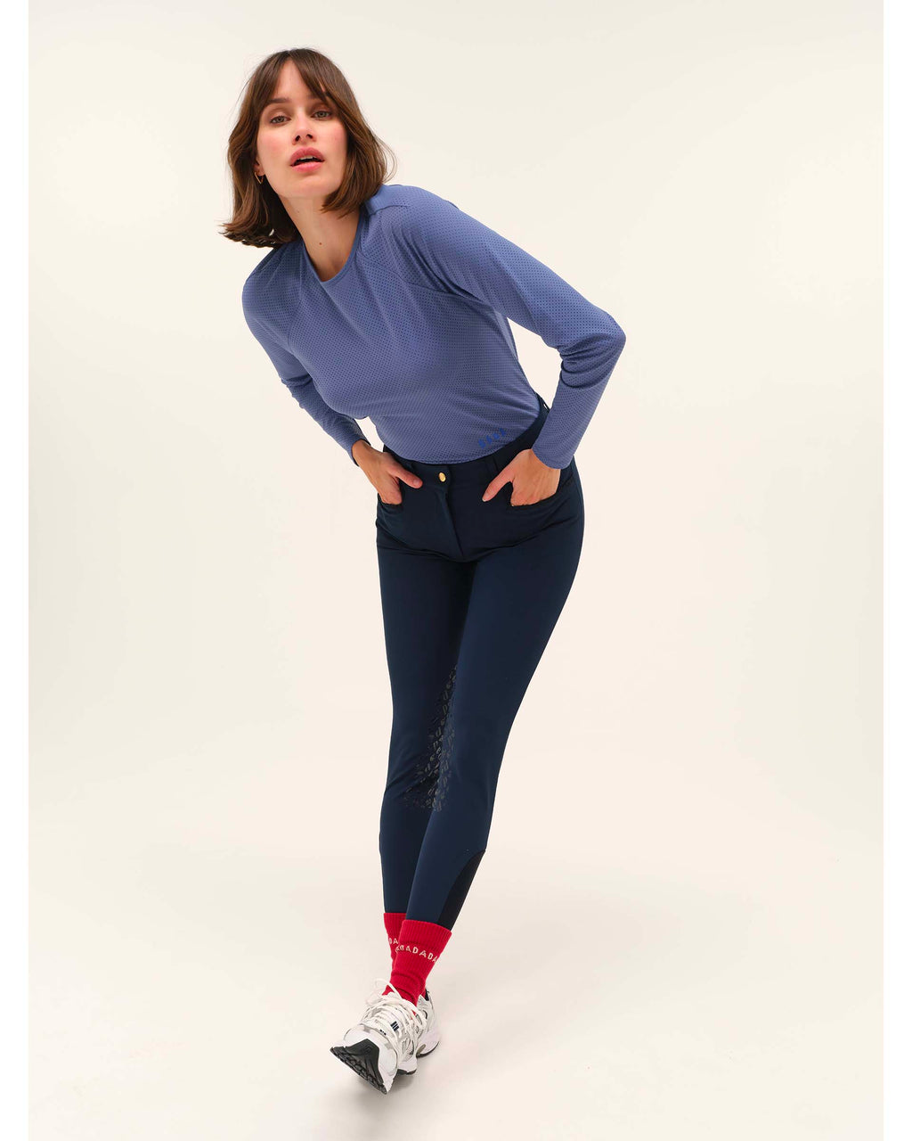 Jazz - Long-sleeved micro-perforated technical riding T-shirt, storm blue