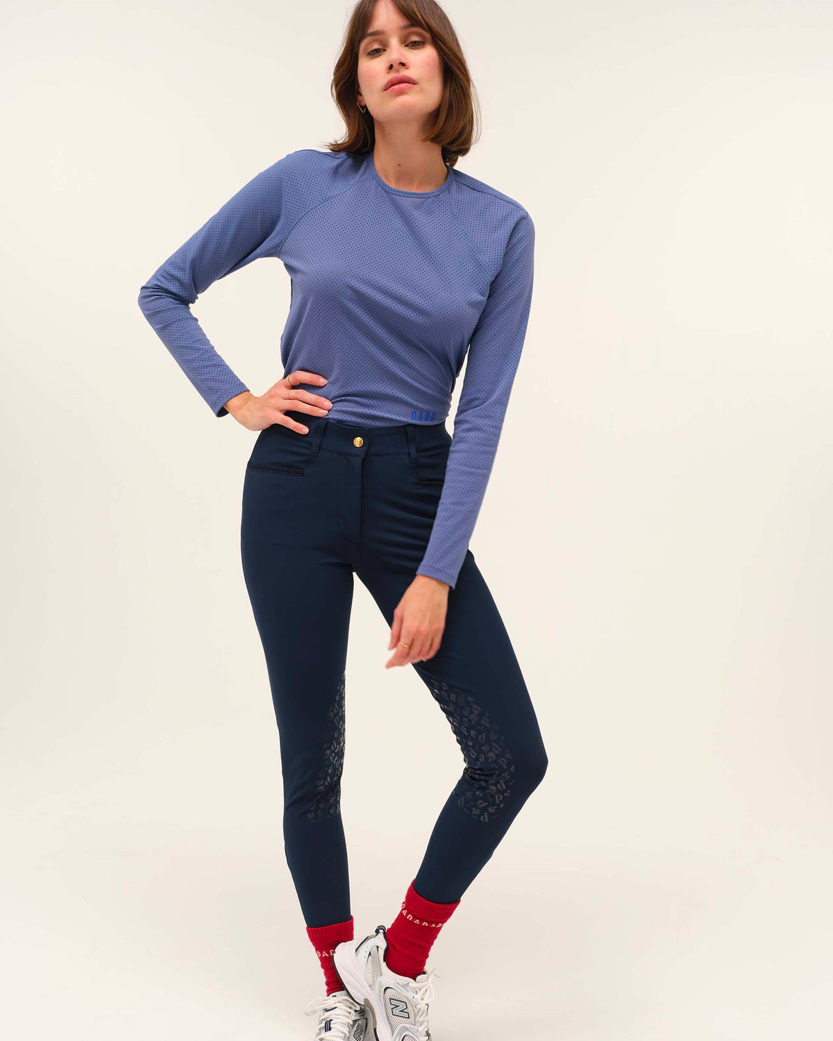 Jazz - Long-sleeved micro-perforated technical riding T-shirt, storm blue