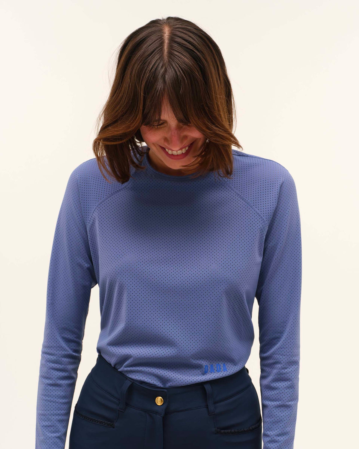 Jazz - Long-sleeved micro-perforated technical riding T-shirt, storm blue
