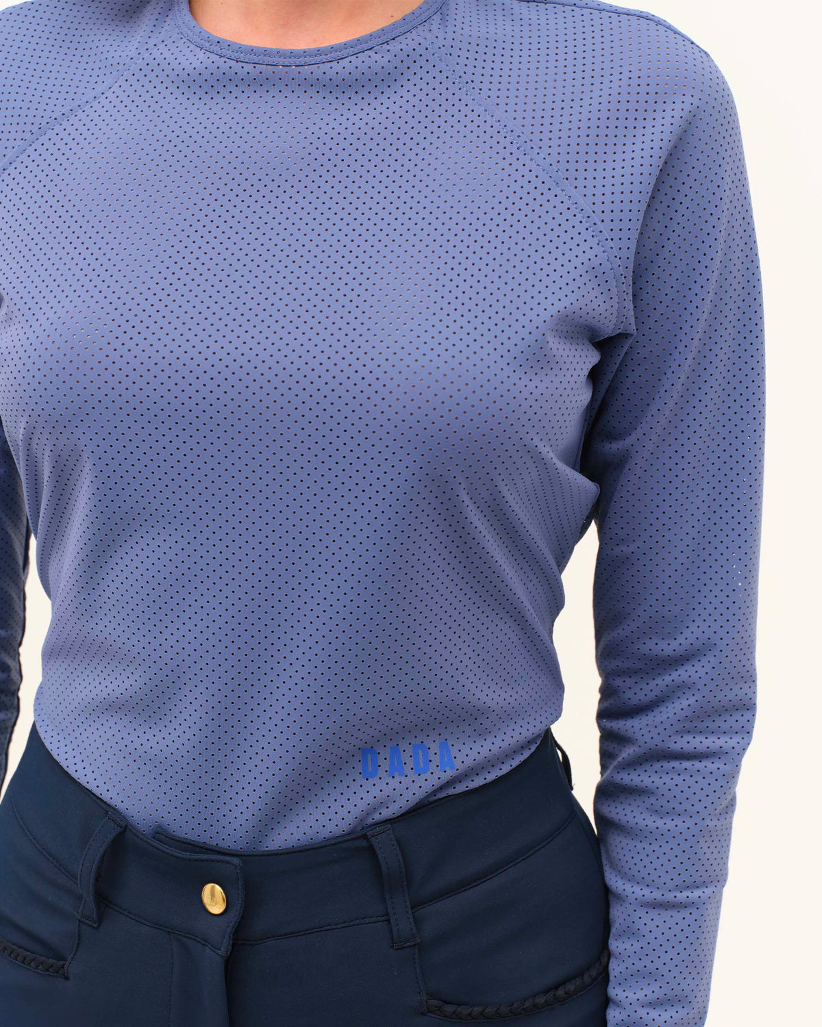 Jazz - Long-sleeved micro-perforated technical riding T-shirt, storm blue