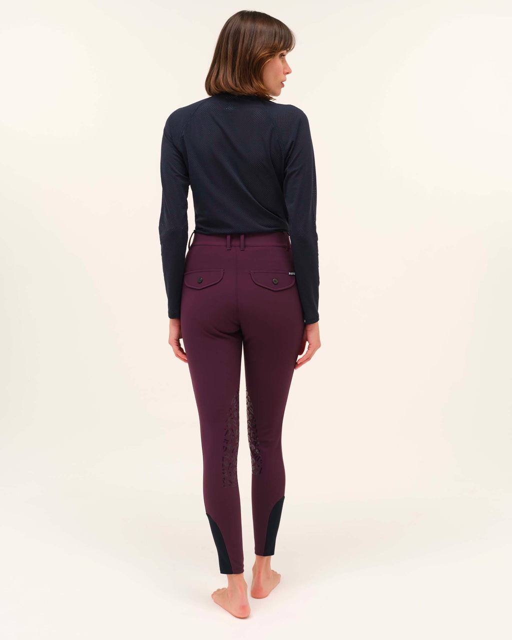 Jazz - Navy micro-perforated long-sleeved technical riding T-shirt