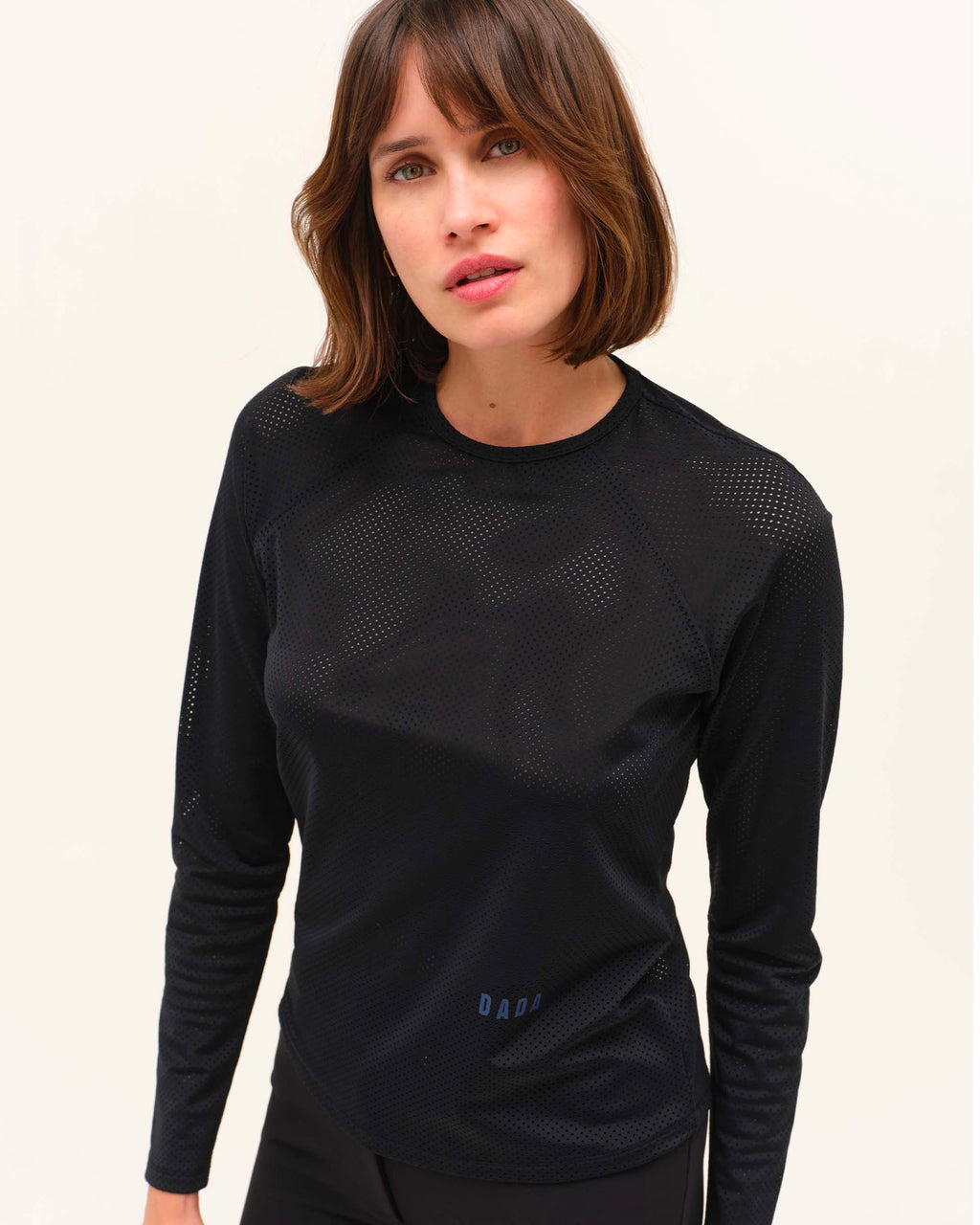 Jazz - Black micro-perforated long-sleeve technical riding T-shirt