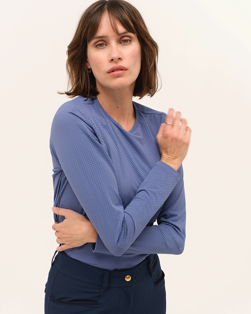 Jazz - T-shirt technique d'équitation manches longues microperforé