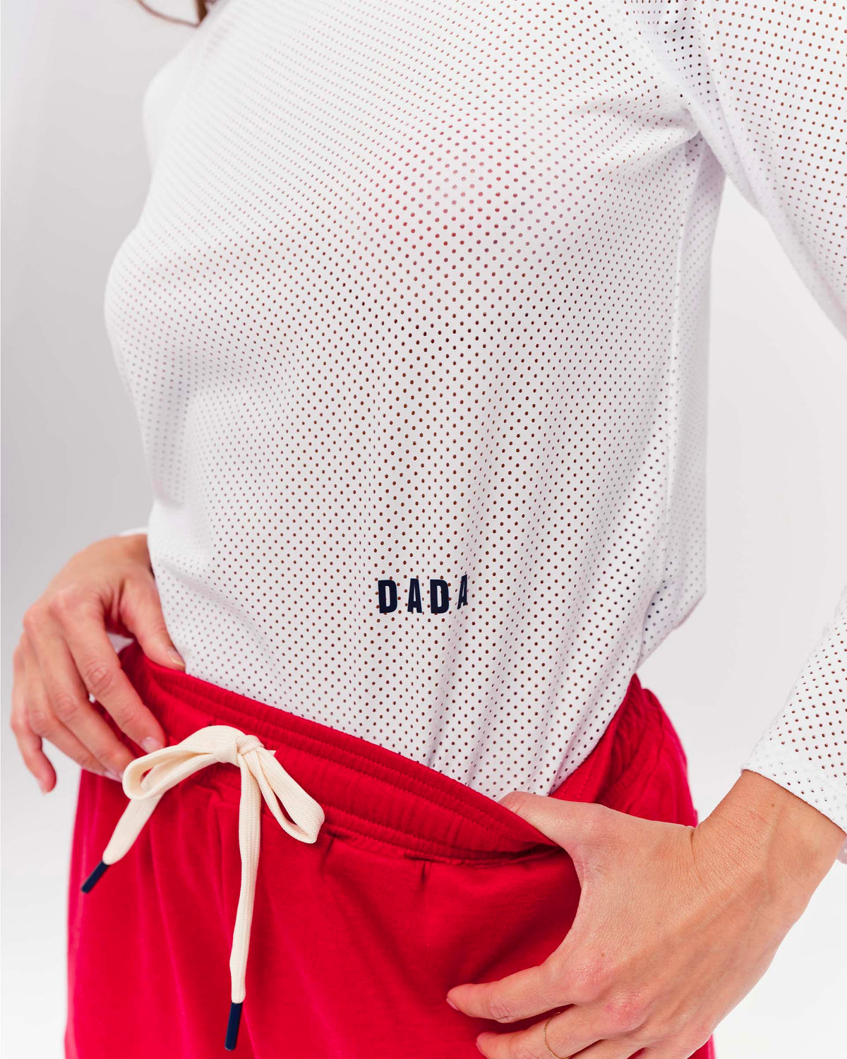 Jazz - White Microperforated Long-Sleeve Technical Riding T-Shirt