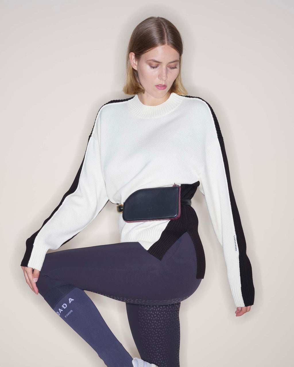 Jiminy - Pull en maille Noir & Craie
