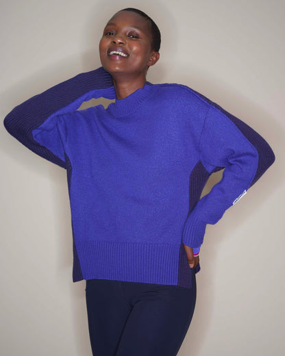 Jiminy - Pull en maille Marine & Majorelle