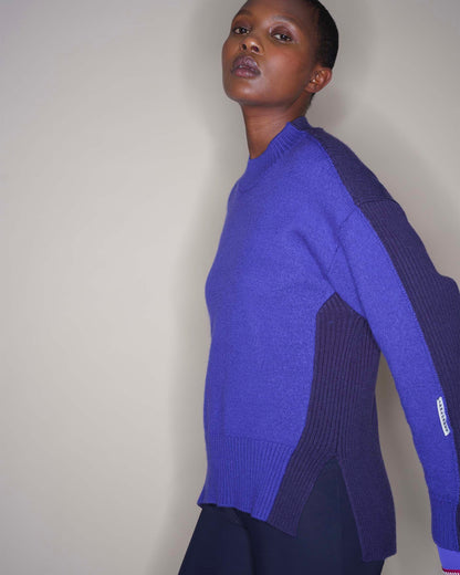 Jiminy - Pull en maille Marine & Majorelle
