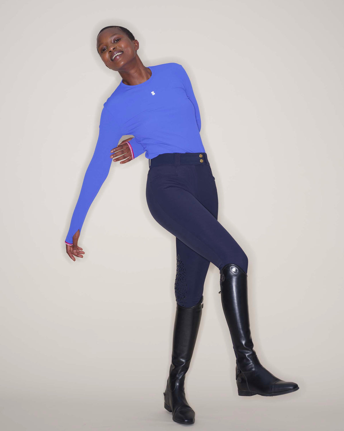 Kira - Majorelle Long-Sleeved Technical Riding T-Shirt