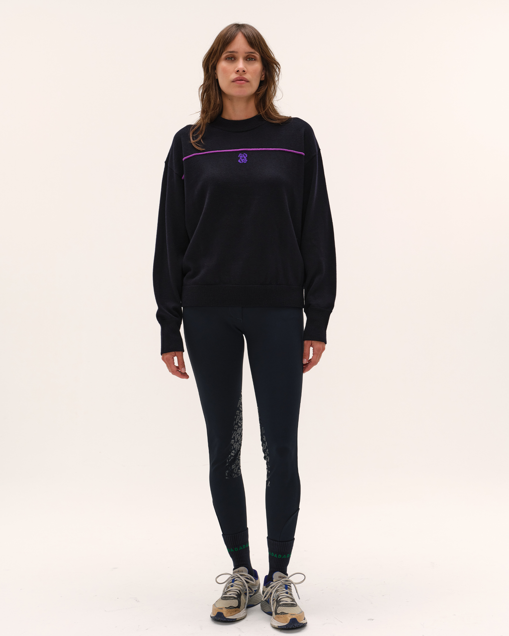 Merlin - Pull en laine pour l'équitation Marine