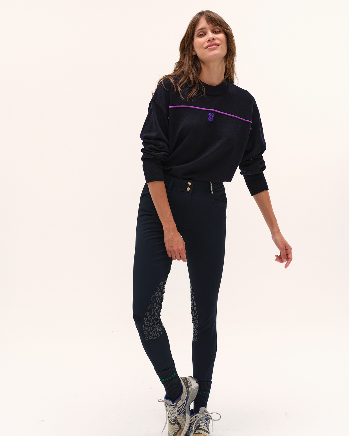 Merlin - Wool sweater for horseback riding Marine