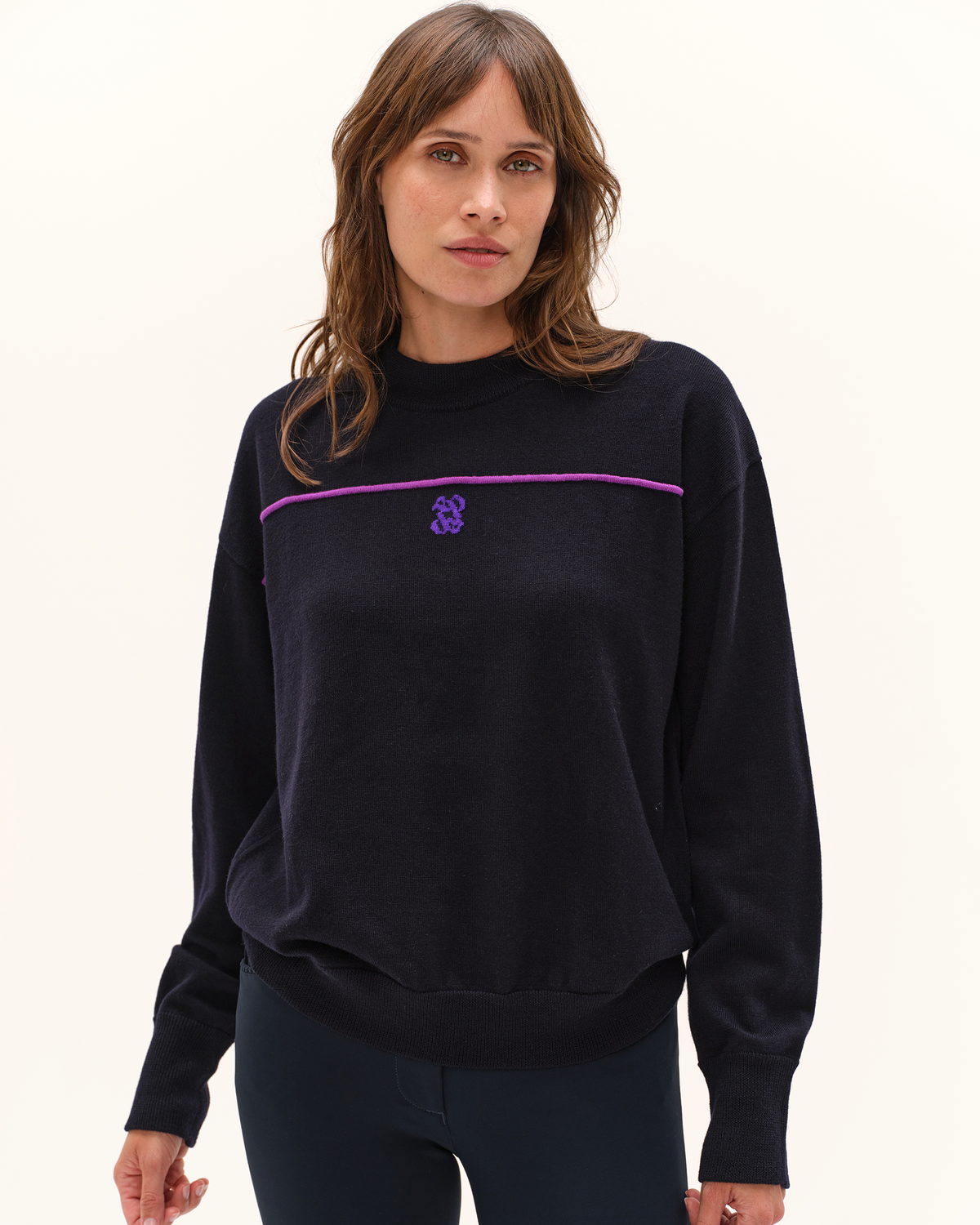 Merlin - Wool sweater for horseback riding Marine
