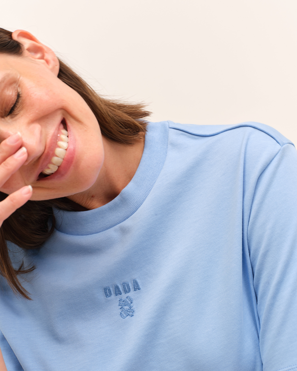 Oasis - T-shirt d'équitation en coton très doux Bleuet