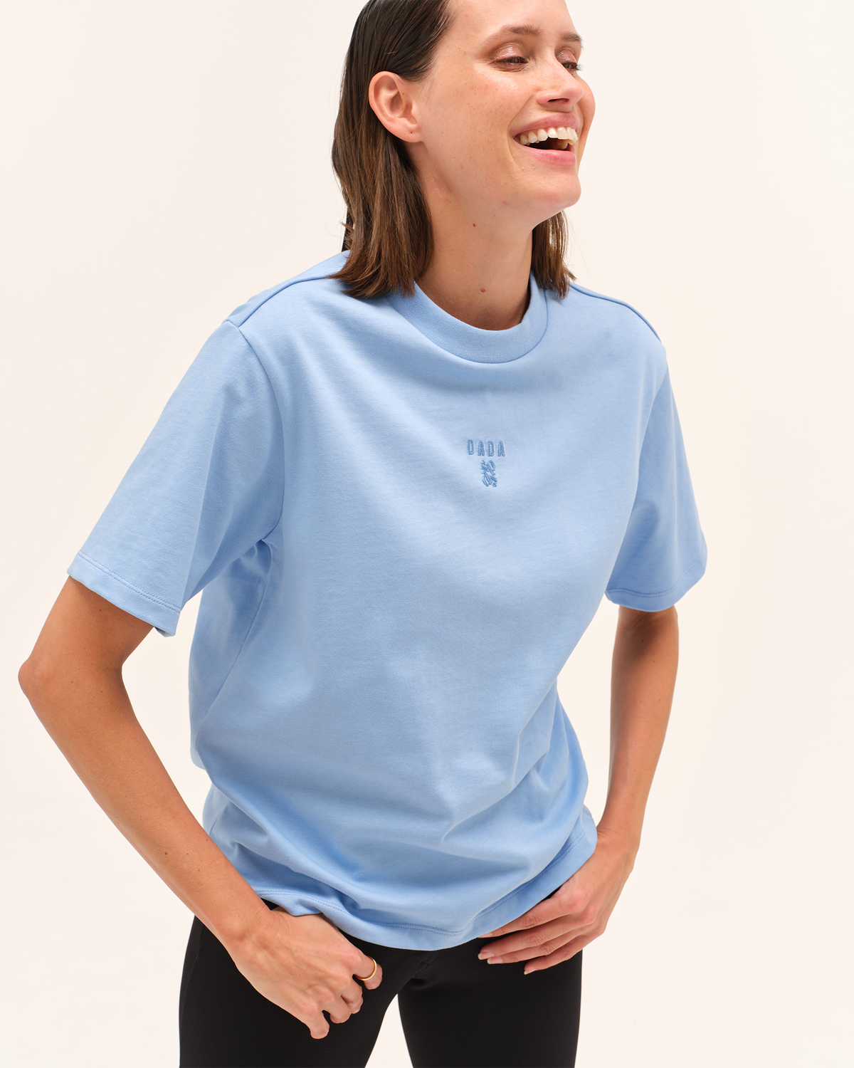 Oasis - T-shirt d'équitation en coton très doux Bleuet