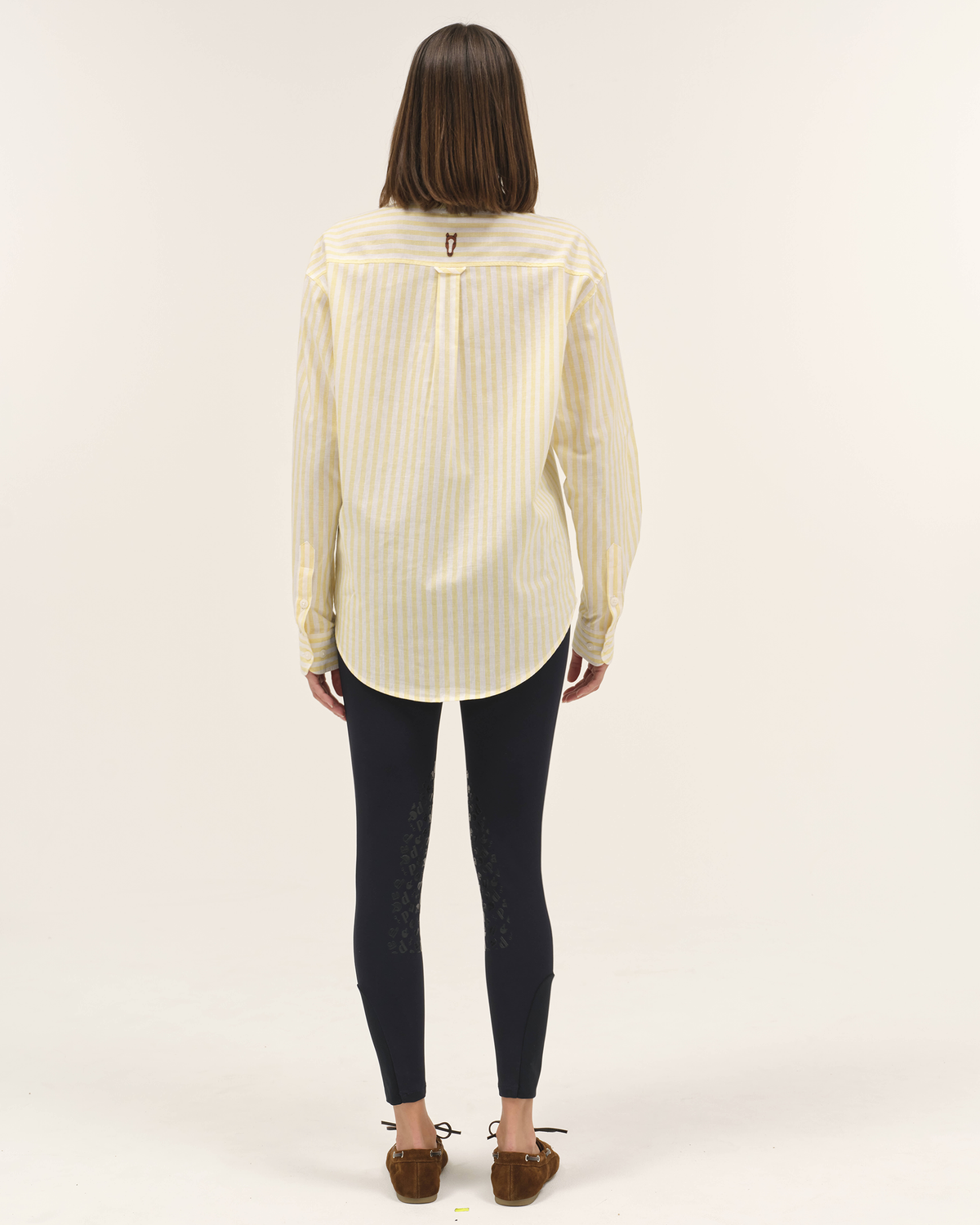 Olga - Lightweight, flowing shirt for horseback riding, Yellow Stripes