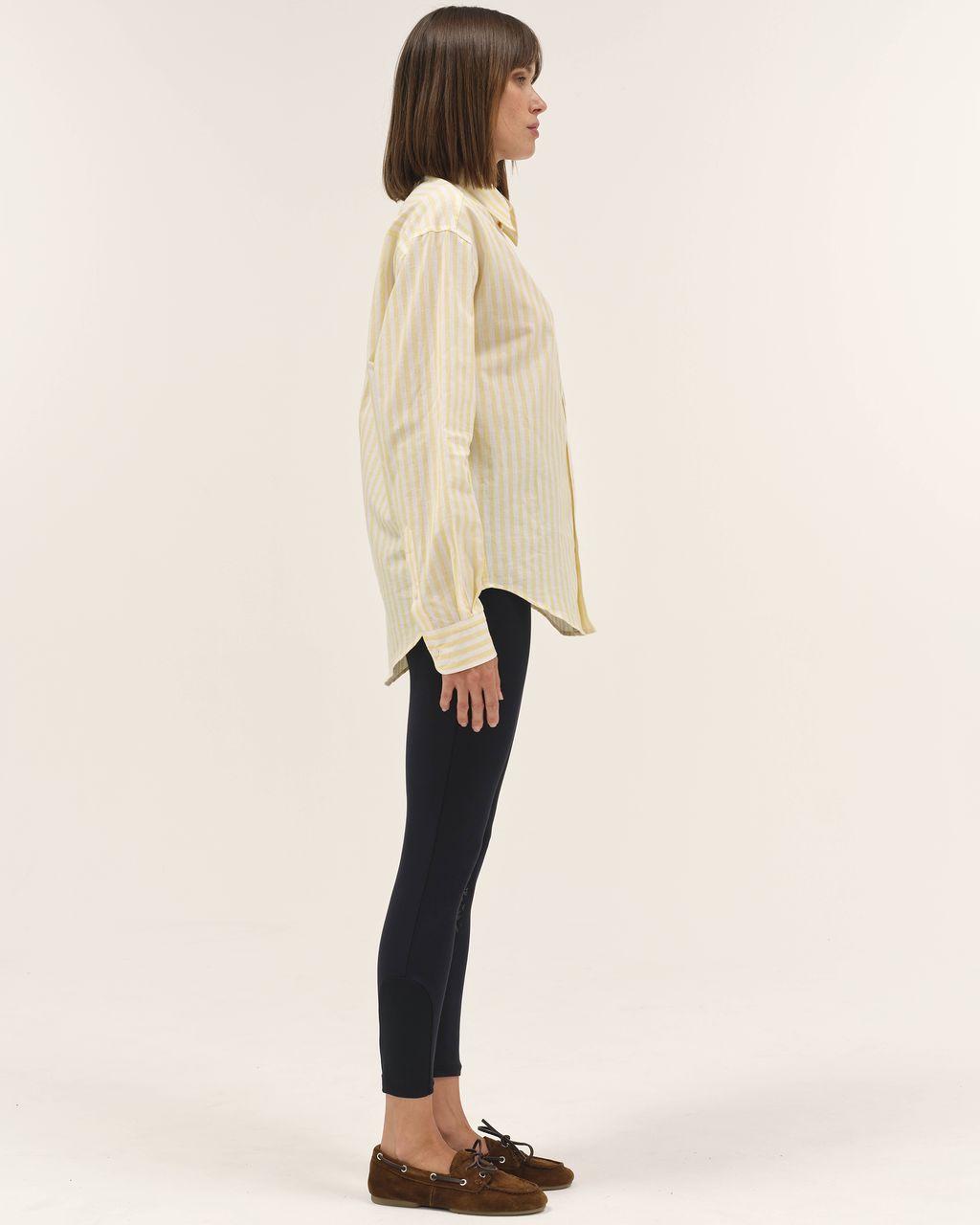 Olga - Lightweight, flowing shirt for horseback riding, Yellow Stripes