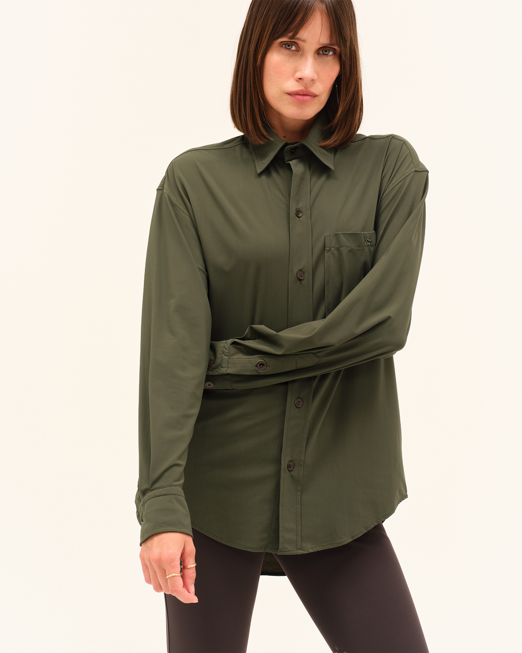 Olga - Chemise fluide et légère pour l'équitation Vert anglais