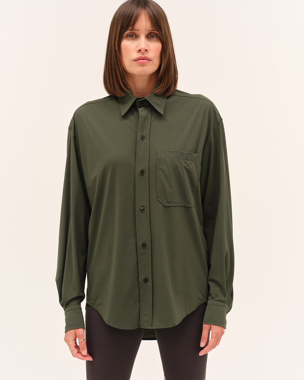 Olga - Chemise fluide et légère pour l'équitation Vert anglais