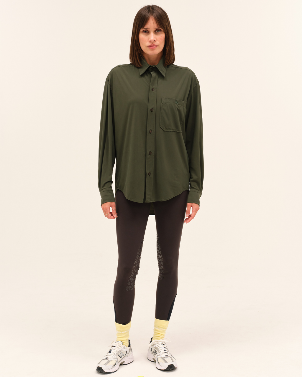 Olga - Chemise fluide et légère pour l'équitation Vert anglais