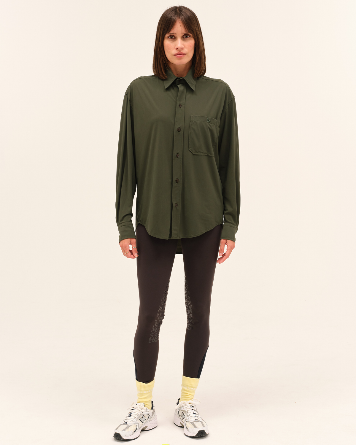 Olga - Chemise fluide et légère pour l'équitation Vert anglais