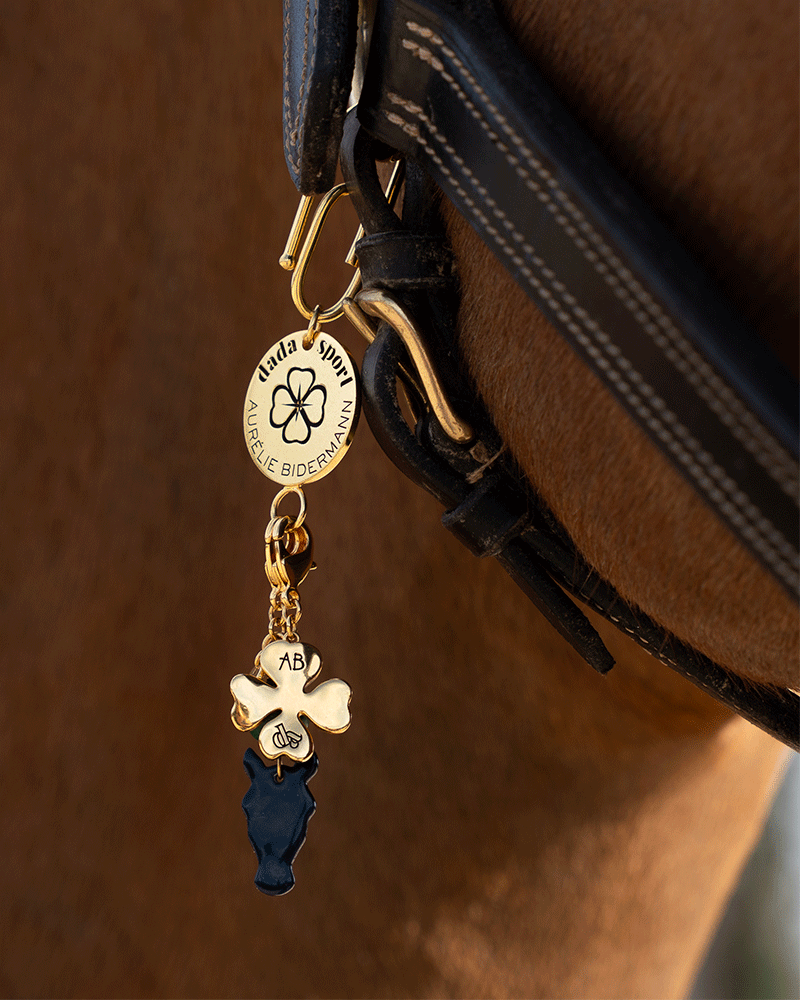 Horse charm enhanced by a malachite