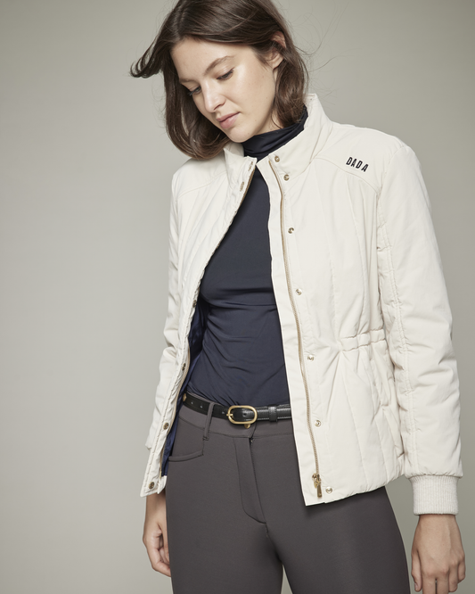 Tinka - Doudoune imperméable d'équitation Craie