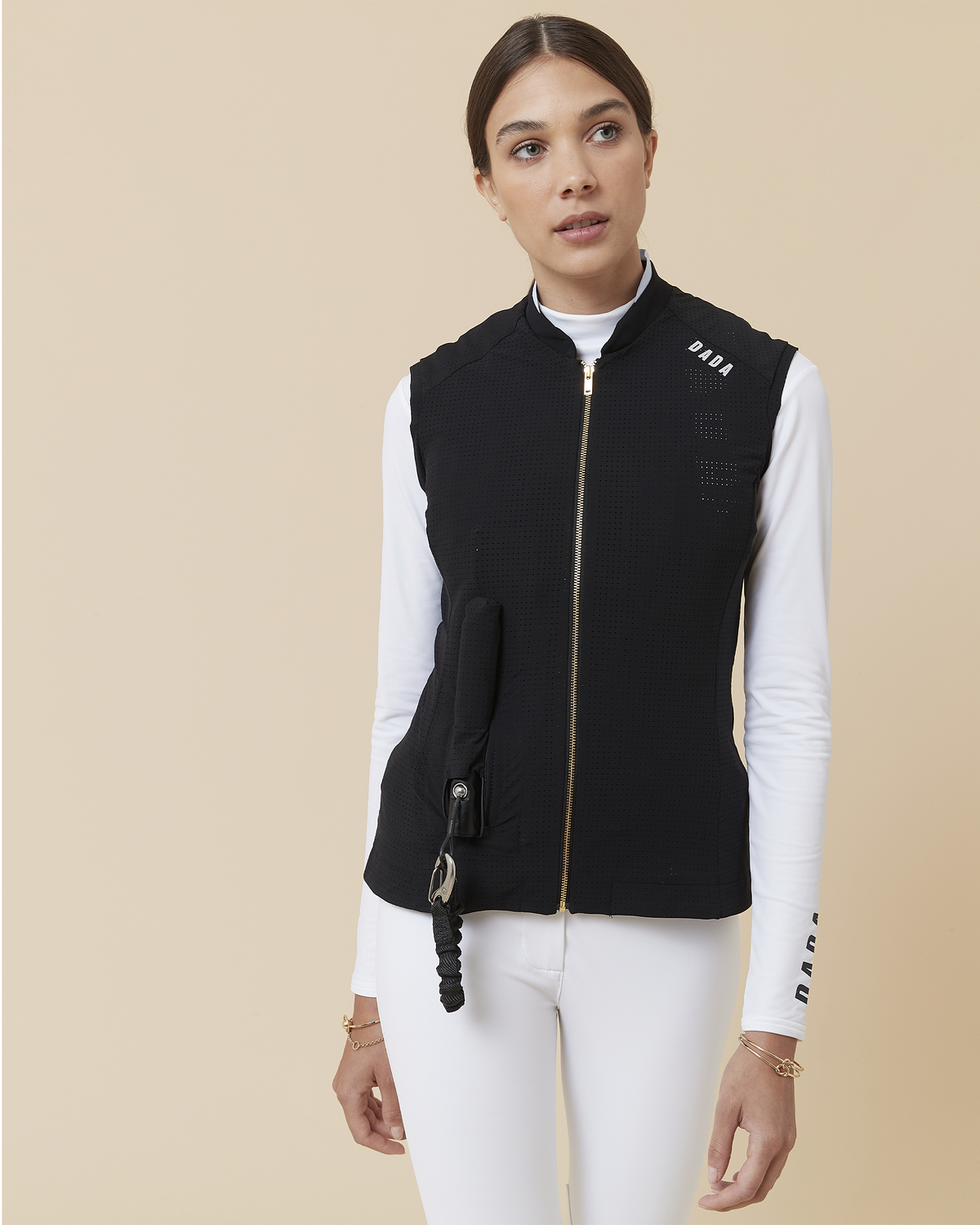 Tornado - Perforated sleeveless jacket for equestrian airbag Black