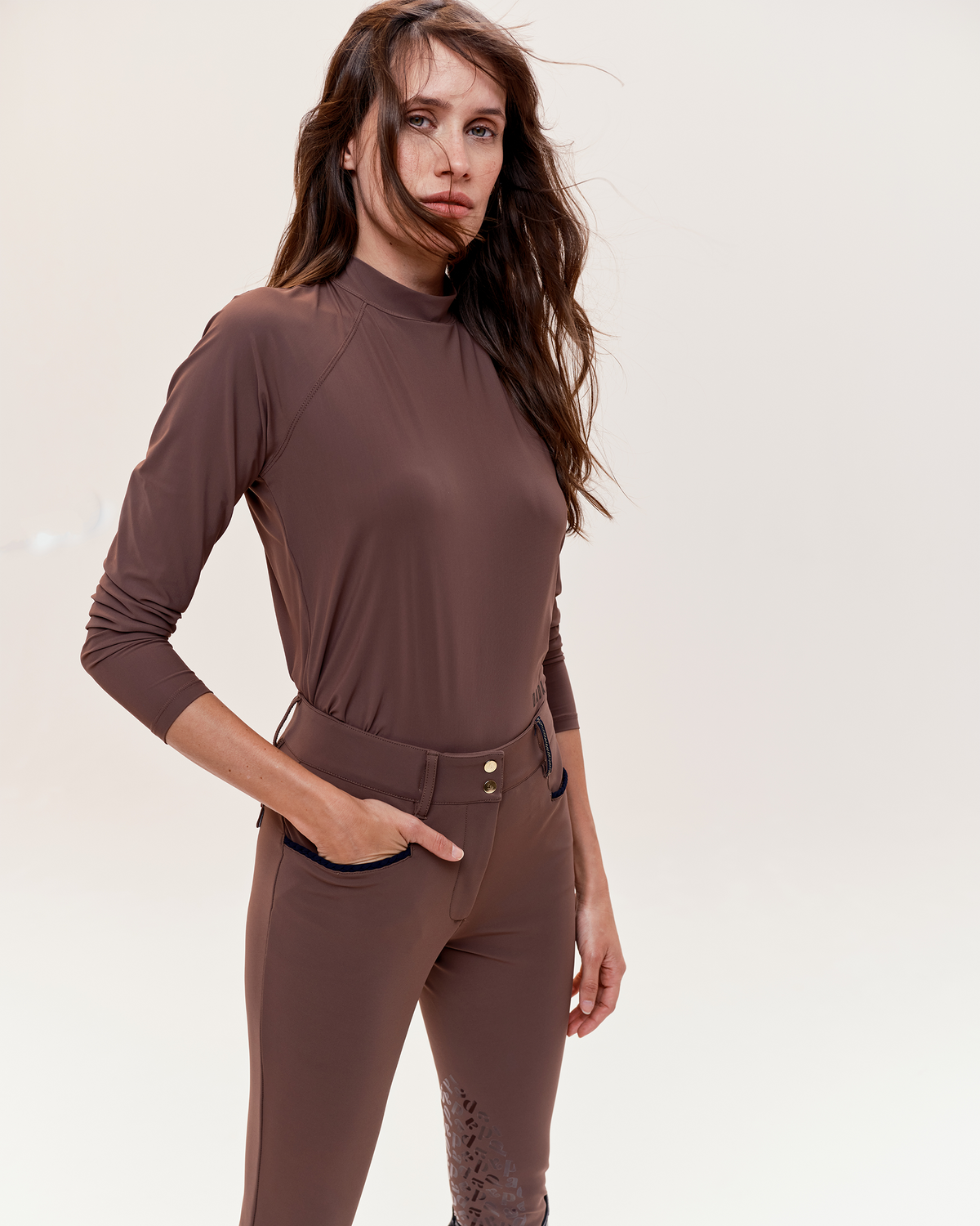 Totem ML - Lightweight technical riding T-shirt Café