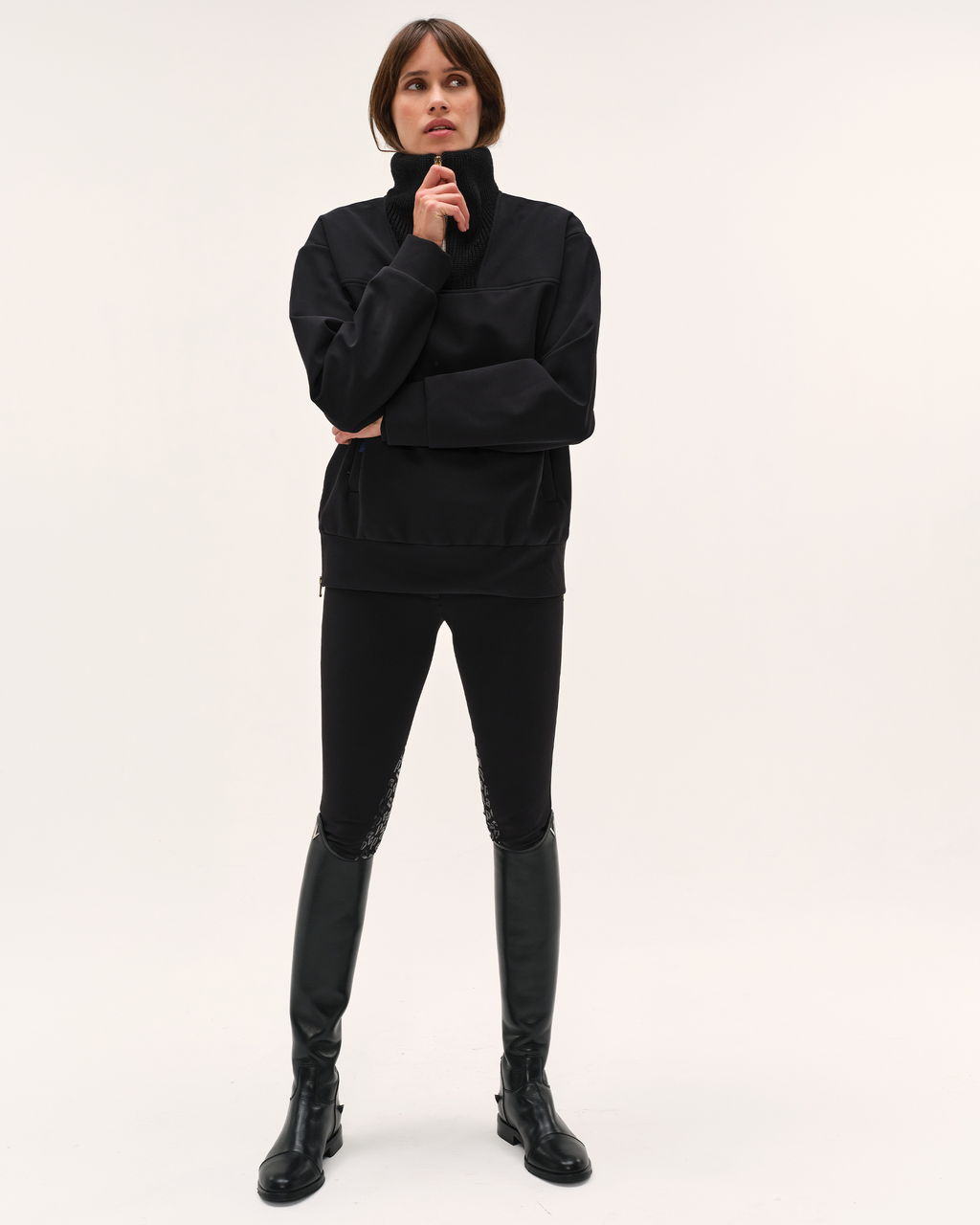 Urvoso - Blouson d'équitation coupe camionneur Noir